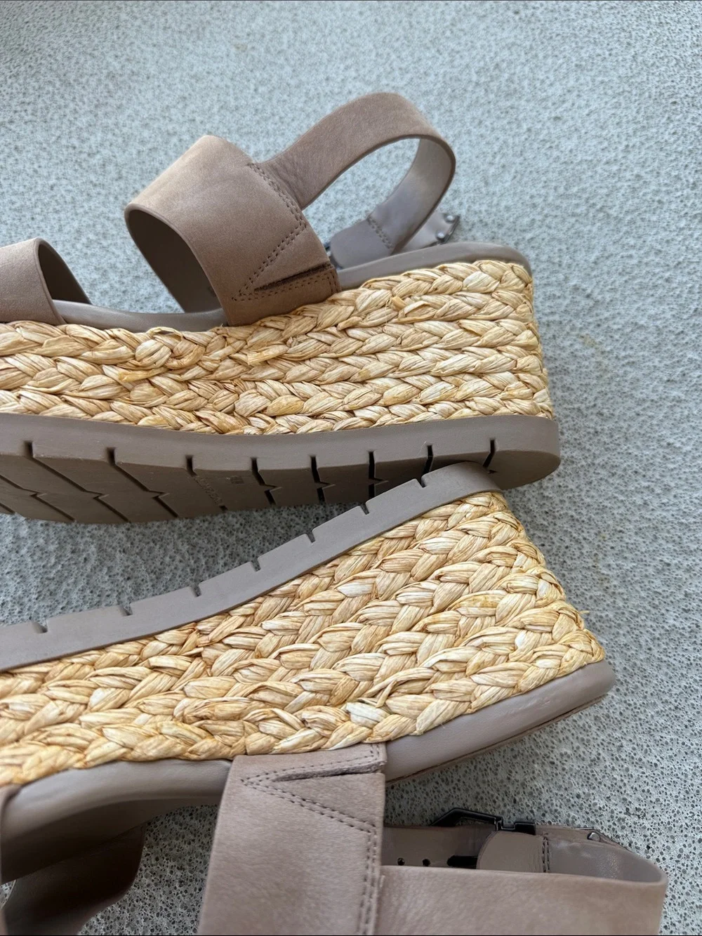 Vince Camuto Taupe Suede Espadrille Sandals